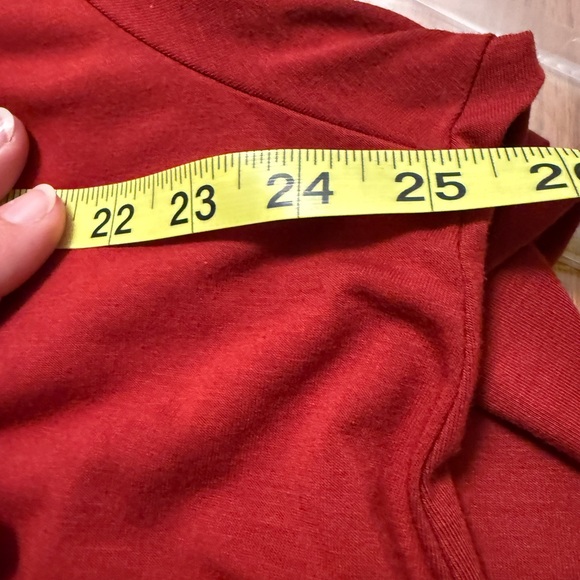 Soft‎ Surroundings Tunic Blouse Red Burgundy 2X Faux Layered Oversized Excellent - Picture 9 of 10